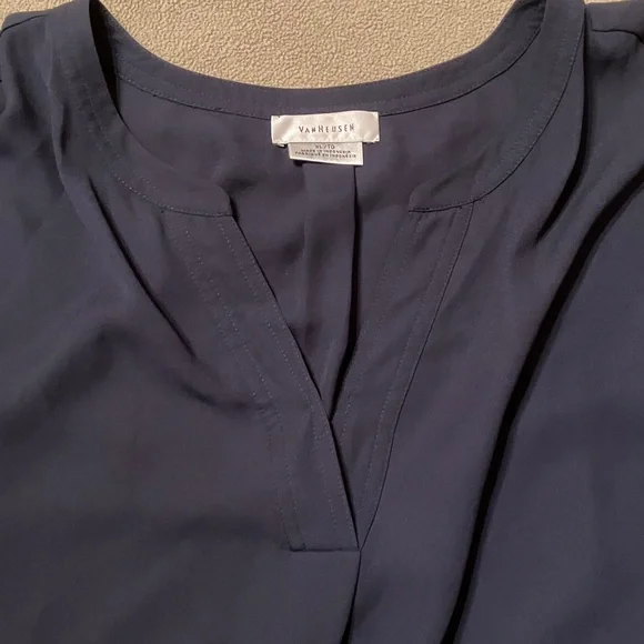 Van Heusen Dark Navy Blue Cap Sleeve Blouse - Picture 1 of 10